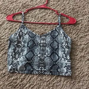 cropped snake skin tank